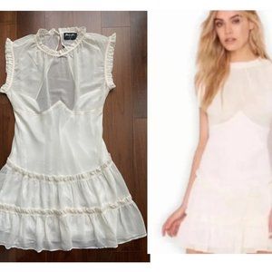 Ivory/White Bridal Feather Open Back Sexy Dress